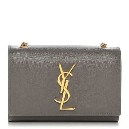 Saint Laurent Grain De Poudre Small Monogram Kate Satchel Fog 1 of 7