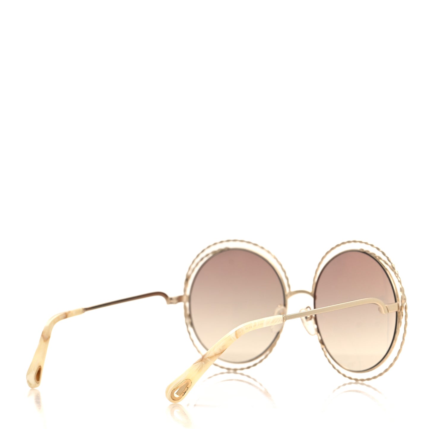 Metal Carlina Oversize Round Sunglasses CE114ST Gold