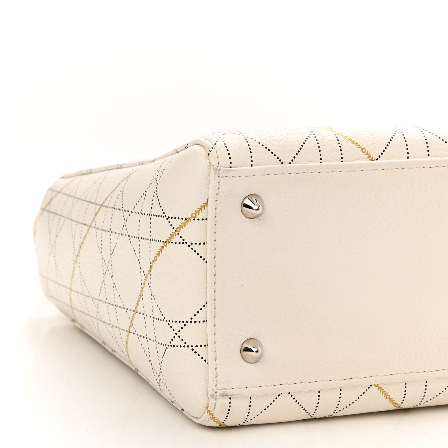 Christian Dior Calfskin Cannage Print Medium Lady Dior White 9 of 13
