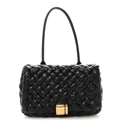 Bottega Veneta Calfskin Intreccio Rumple Desiree Shoulder Bag Black 1 of 9