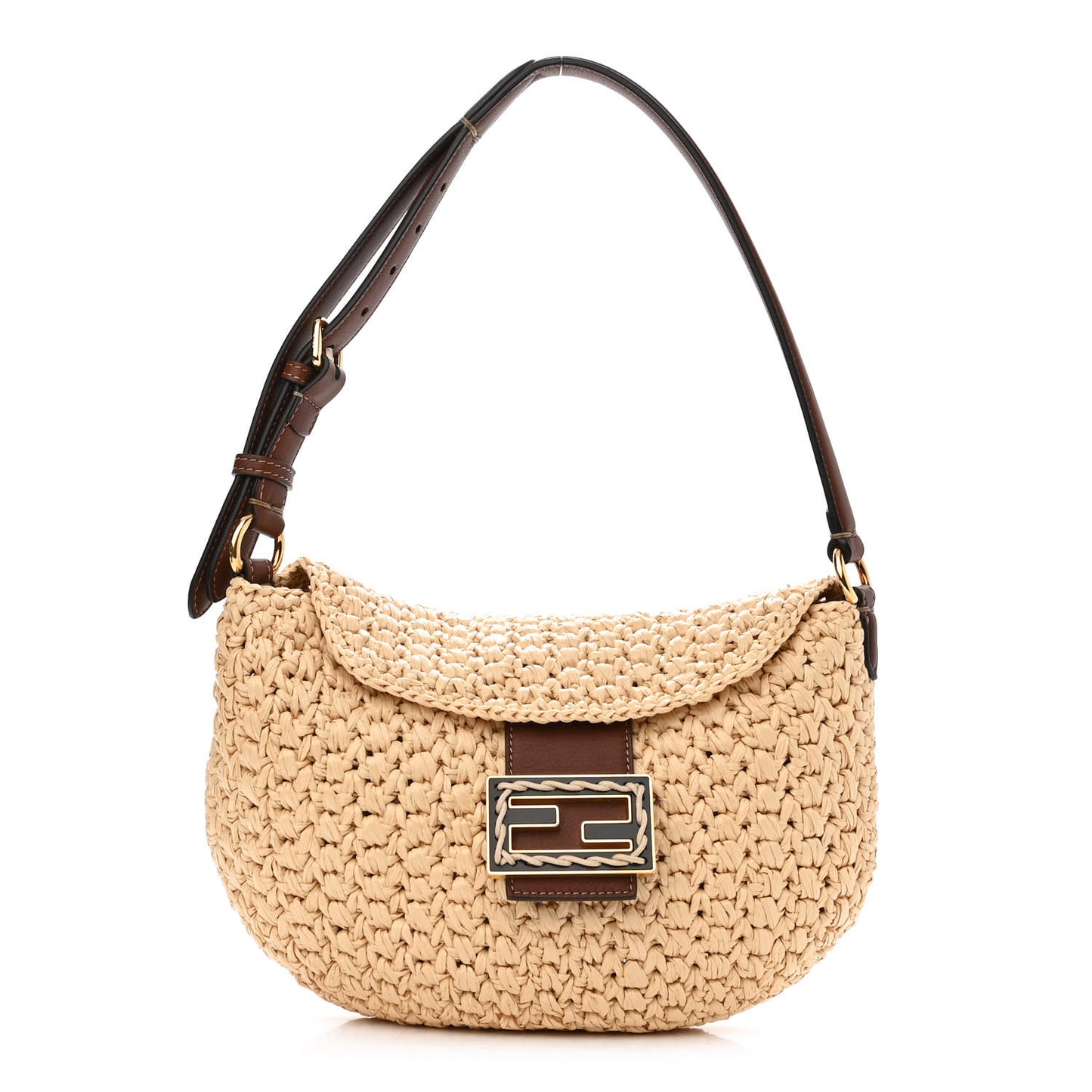 Raffia Croissant Hobo Natural