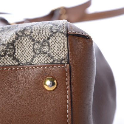 Gucci GG Supreme Monogram Moon Calfskin Top Handle Tote Bag Beige Ebony Tuscany 13 of 18
