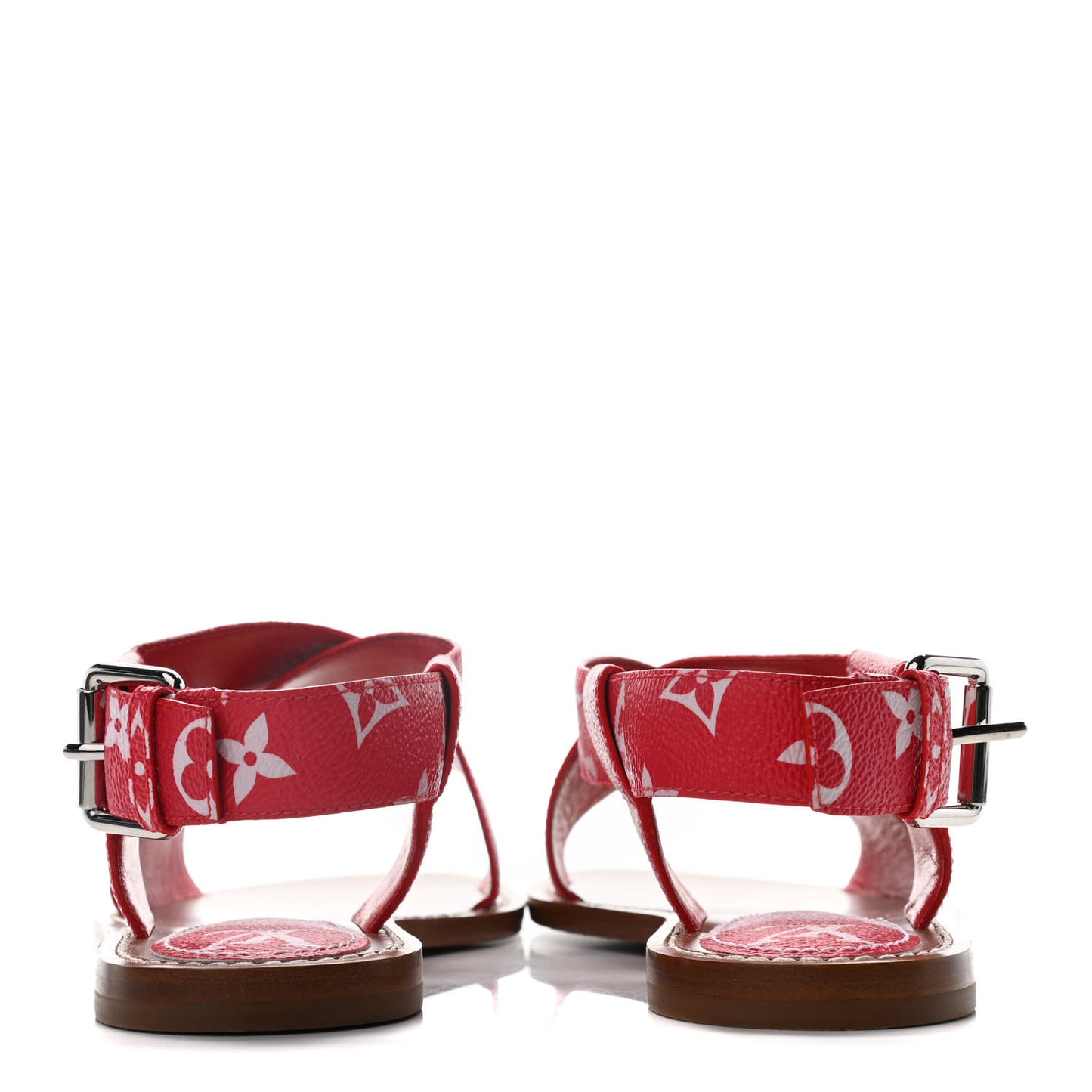 Monogram Escale Palma Flat Sandals 37 Rouge