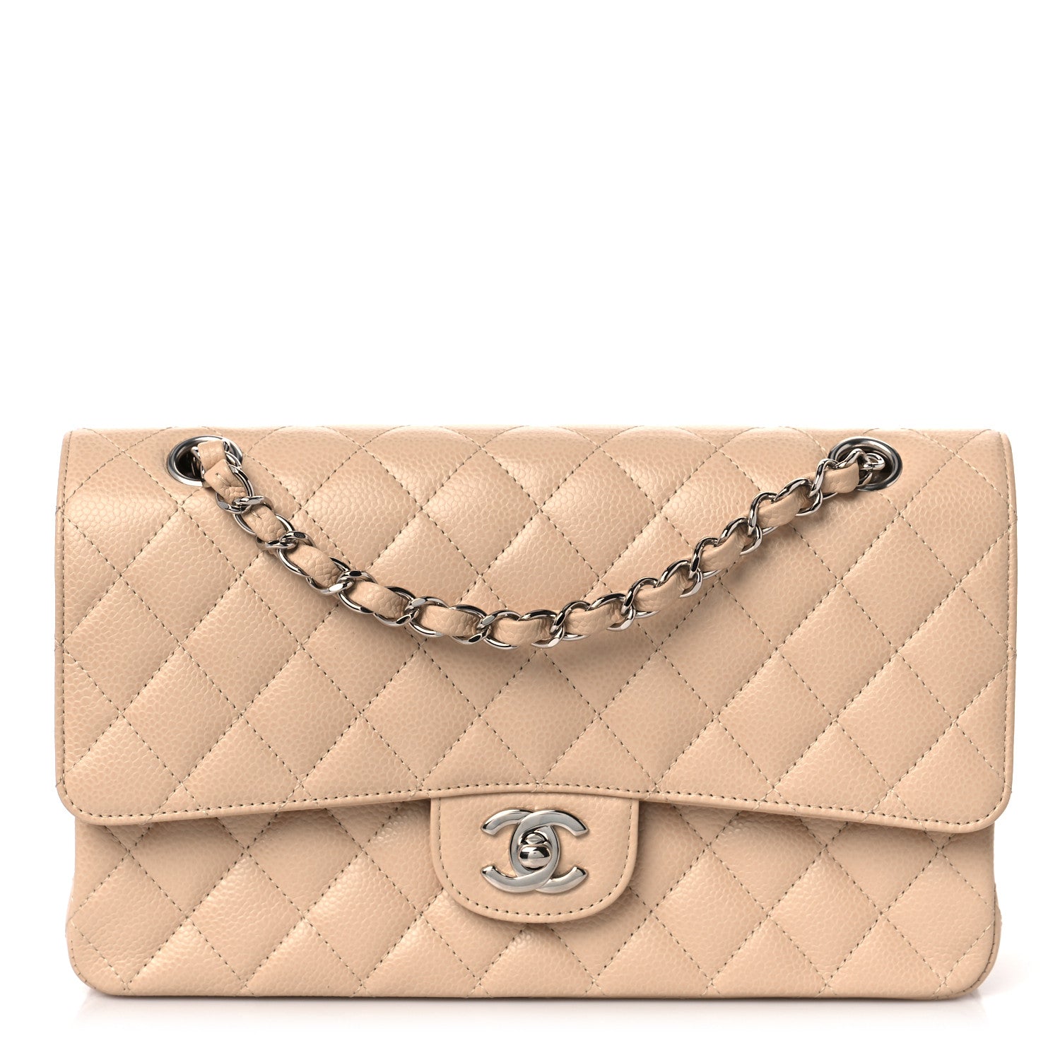 Chanel Caviar Quilted Medium Double Flap Beige Clair 1 of 10