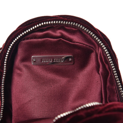 Miu Miu Velluto Matelasse Mini Backpack Bordeaux 7 of 8