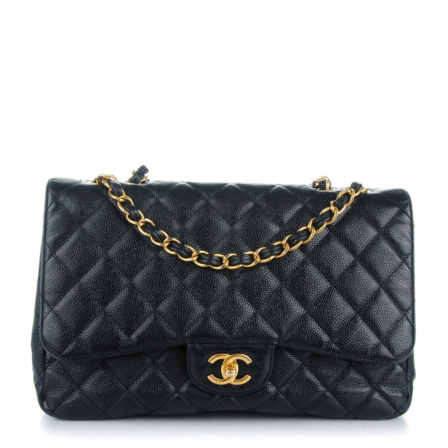 Caviar Quilted Jumbo Single Flap Black