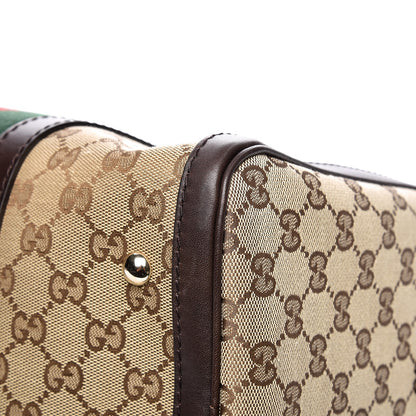 Gucci Monogram Vintage Web Medium Boston Dark Brown 11 of 14