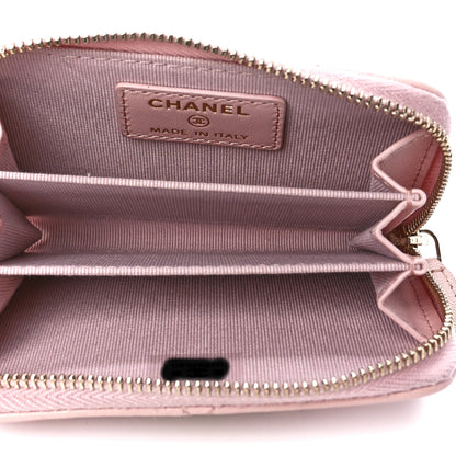 Chanel Lambskin Quilted 19 Zip Around Coin Purse Wallet Light Pink 5 of 12