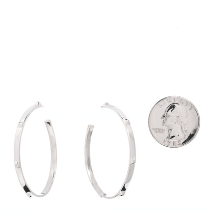 Hermes Sterling Silver Mini Clous Hoop Earrings 2 of 4