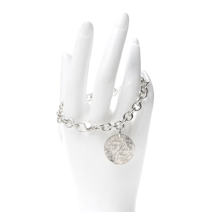 Tiffany Sterling Silver Notes Round Tag Charm Bracelet 2 of 4