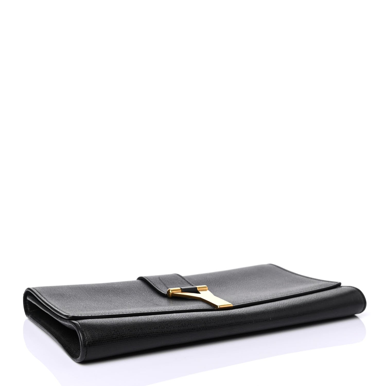 Saint Laurent Textured Calfskin Y Ligne Clutch Black 3 of 4