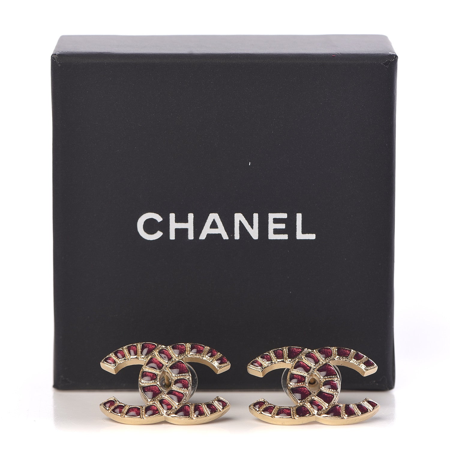 Chanel Metal Gripoix Along The Nile Earrings Gold Purple 5 of 5