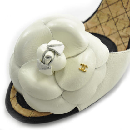 Chanel Cork Camellia Wedge Sandals 37.5 7 of 9