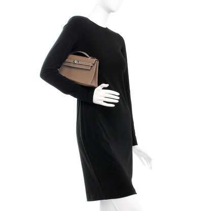 Hermes Swift Kelly Pochette Clutch Etoupe 2 of 20