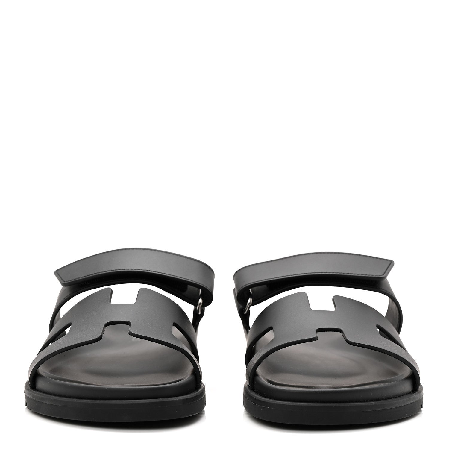 Hermes Calfskin Womens Chypre Sandals 37 Black 3 of 10