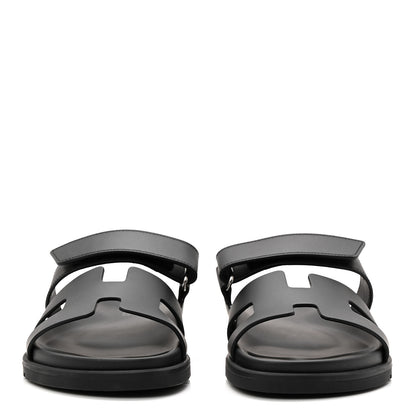 Hermes Calfskin Womens Chypre Sandals 37 Black 3 of 10