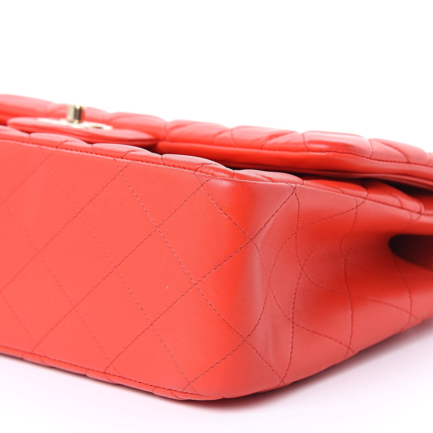Chanel Lambskin Quilted Jumbo Double Flap Red 10 of 18