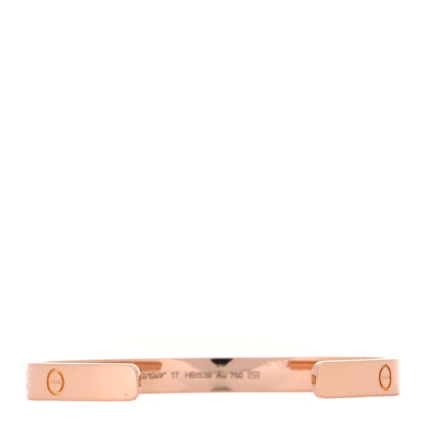 18K Pink Gold LOVE Cuff Bracelet 17