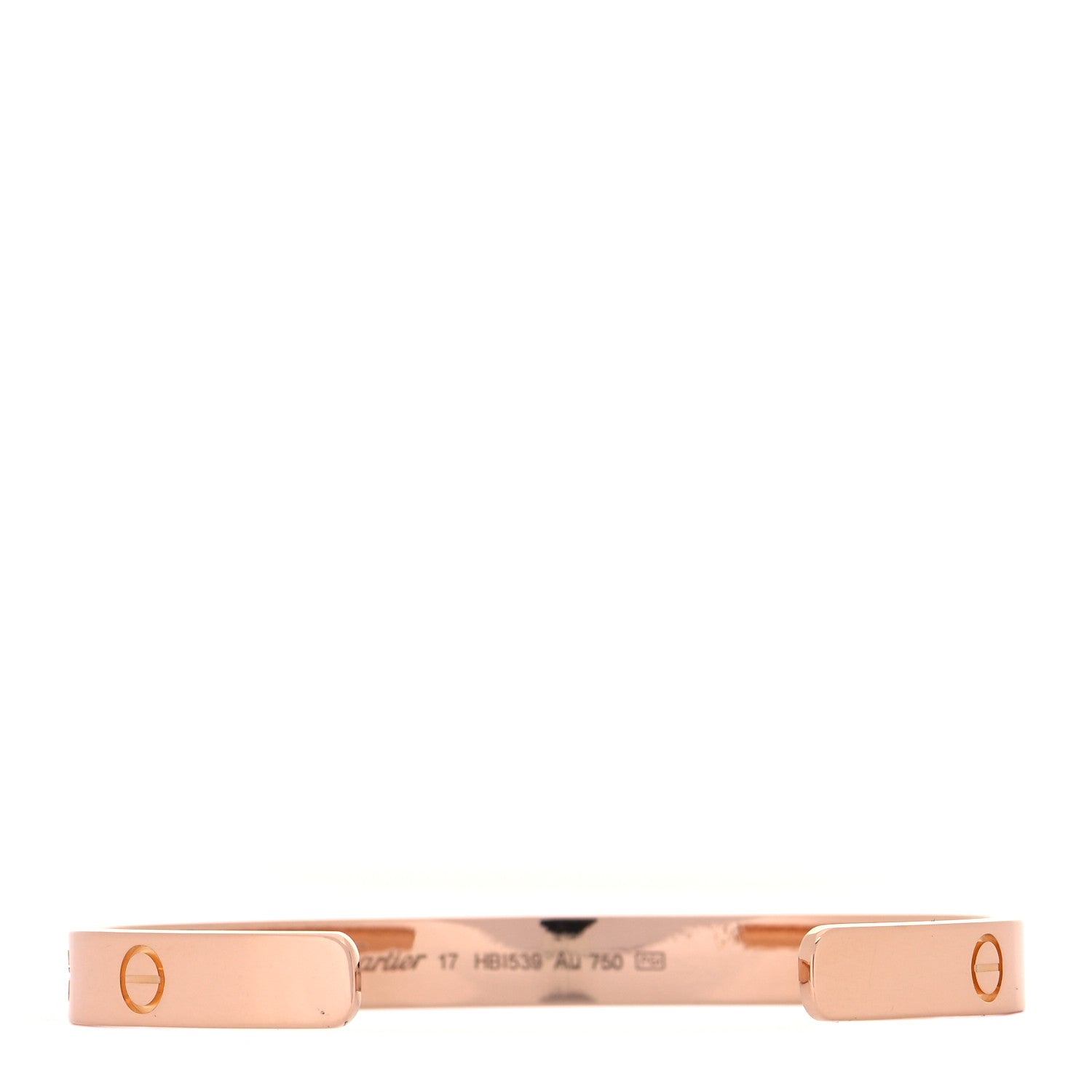 Cartier 18K Pink Gold LOVE Cuff Bracelet 17 3 of 6