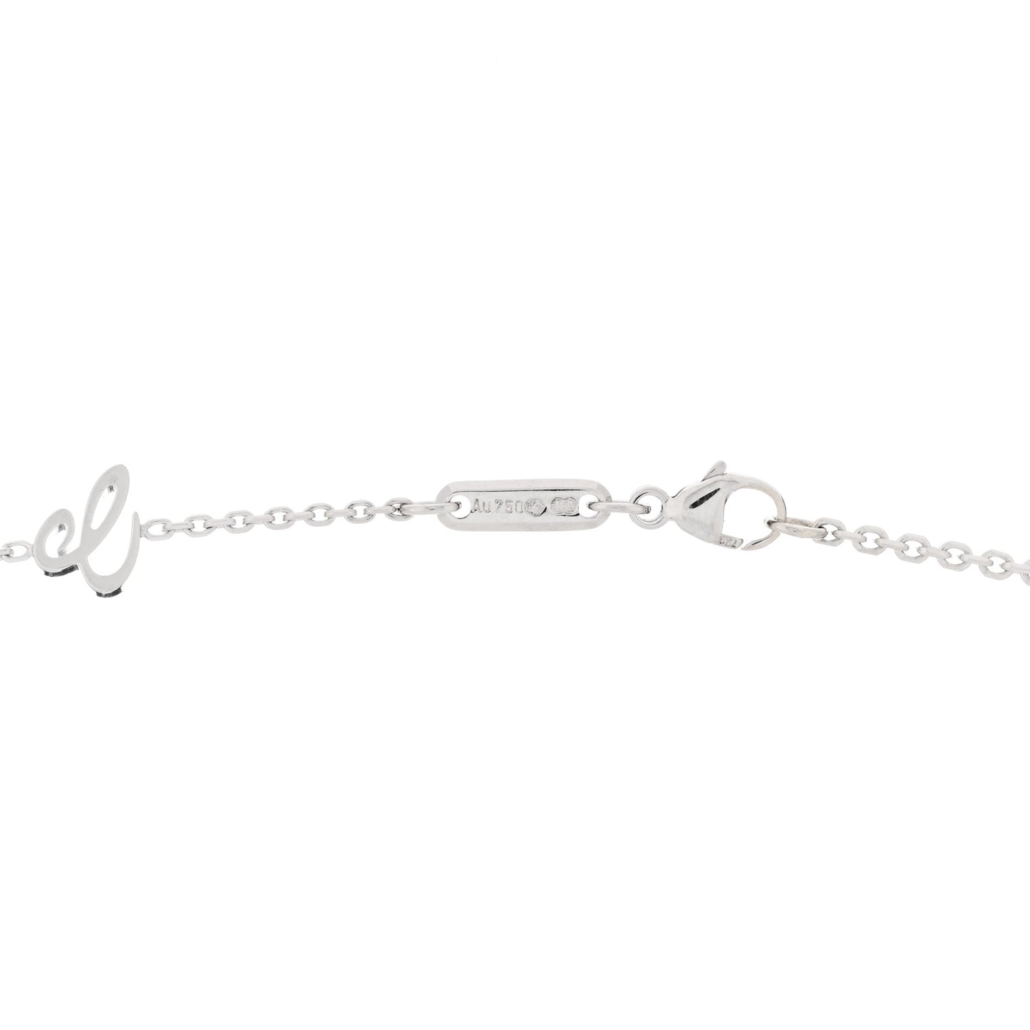 18K White Gold Diamond Happy Diamonds Square Pendant Necklace