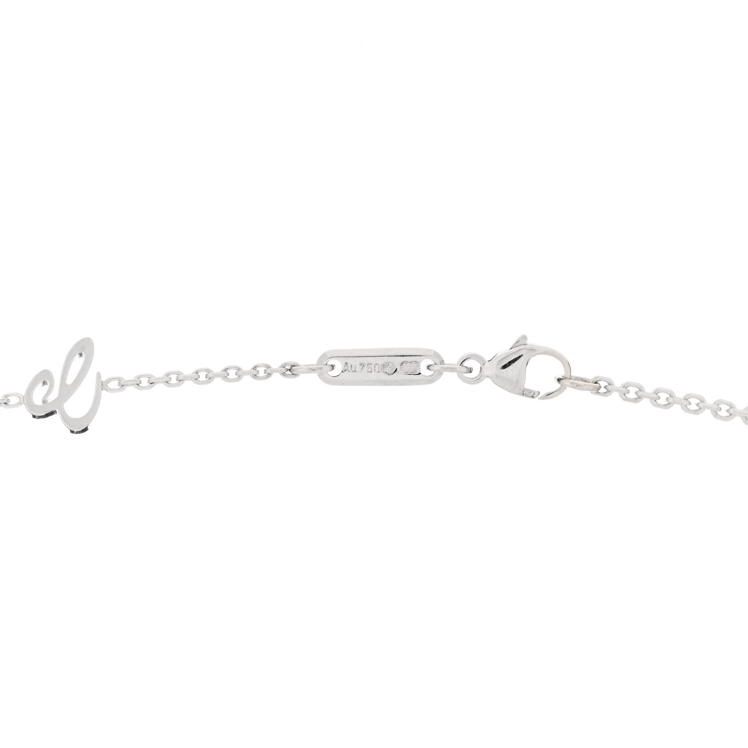 Chopard 18K White Gold Diamond Happy Diamonds Square Pendant Necklace 4 of 6