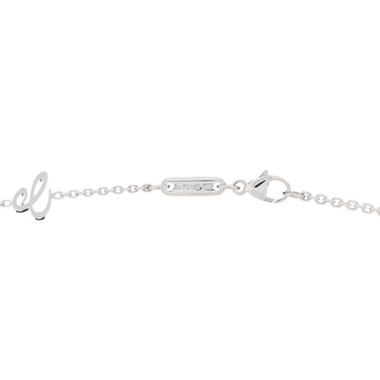 Chopard 18K White Gold Diamond Happy Diamonds Square Pendant Necklace 4 of 6
