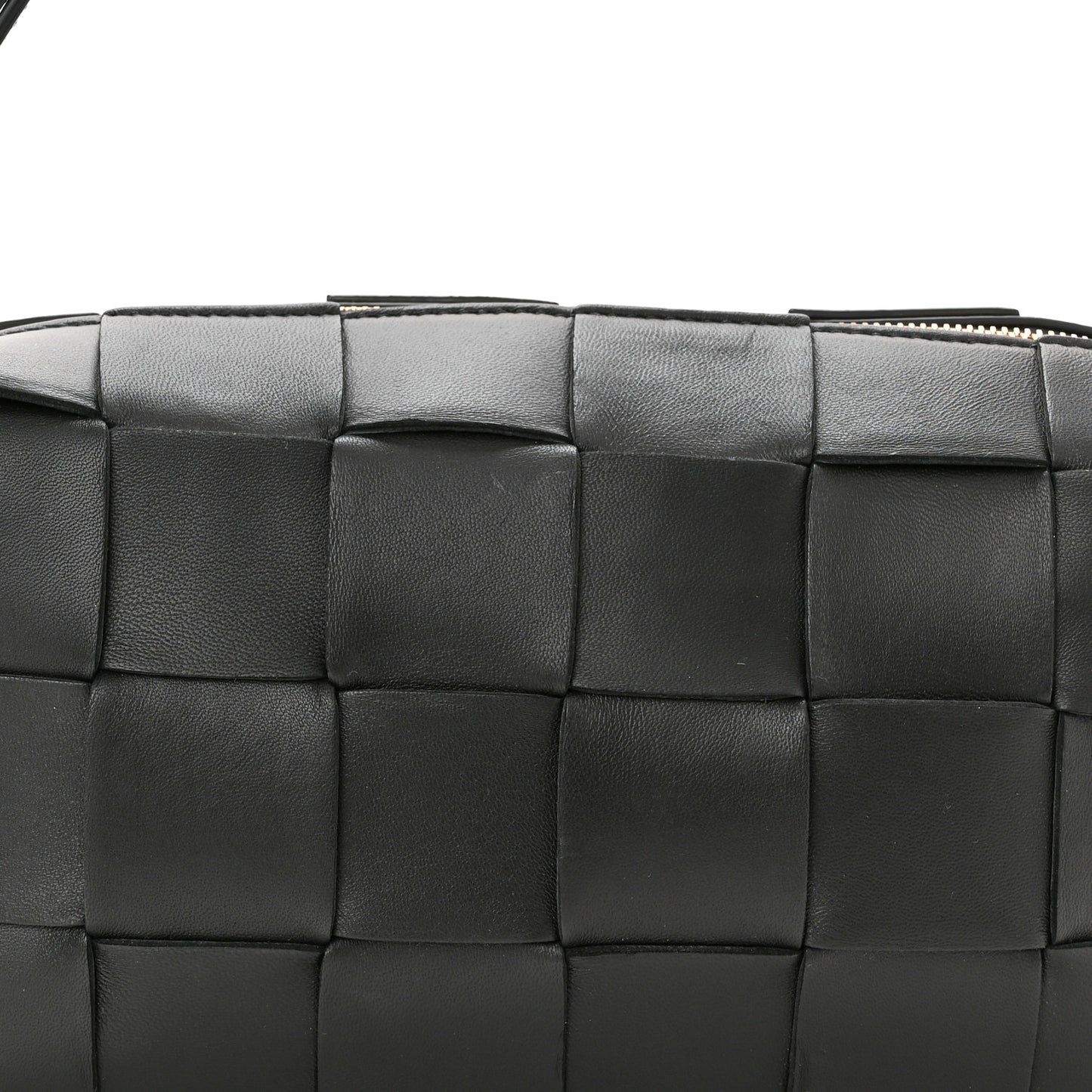 Lambskin Maxi Intrecciato Brick Cassette Bag Black