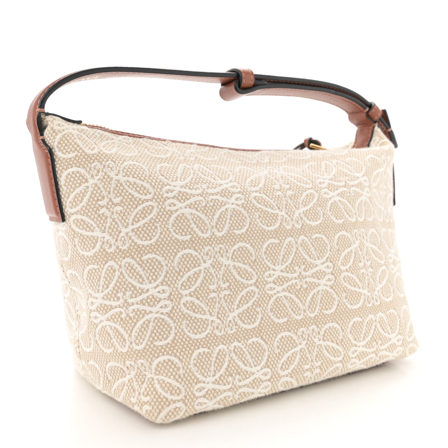 Jacquard Anagram Calfskin Small Cubi Bag Ecru Tan