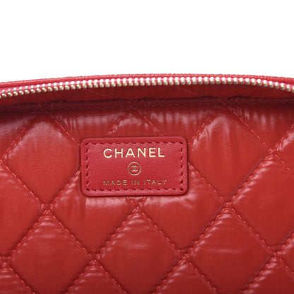 Chanel Grained Shiny Calfskin Quilted Large Vanity Pouch Red 8 of 11