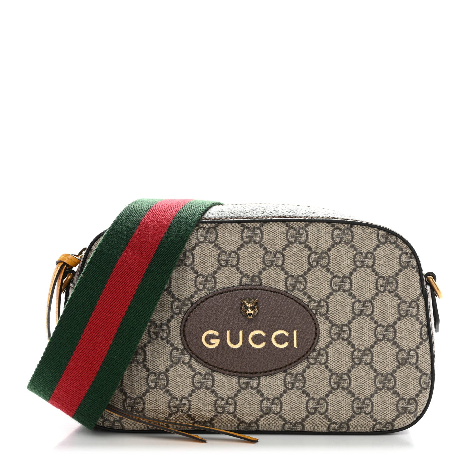Gucci GG Supreme Monogram Web Neo Vintage Shoulder Bag Beige New Acero Crop 2 of 28