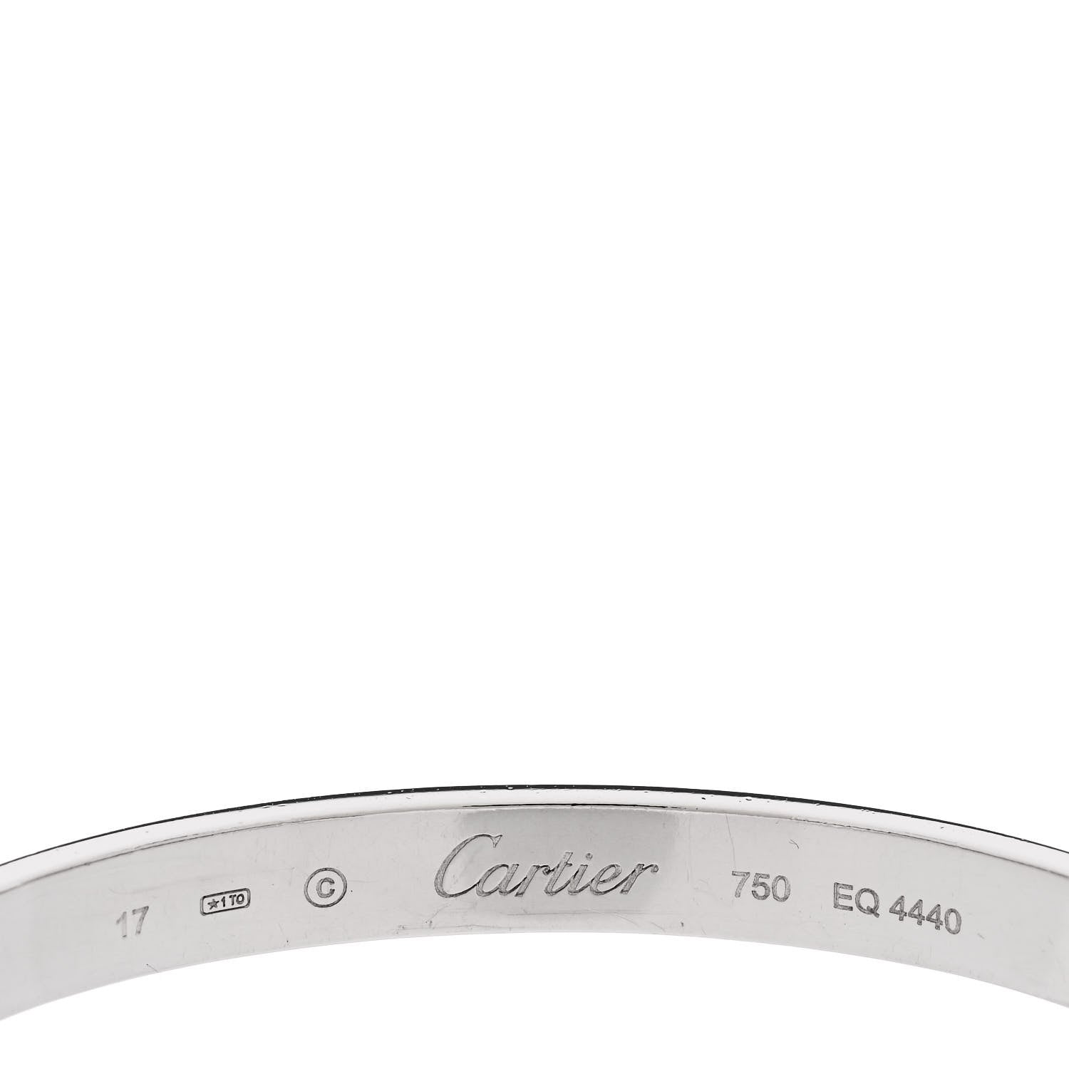 Cartier 18K White Gold LOVE Cuff Bracelet 17 3 of 4