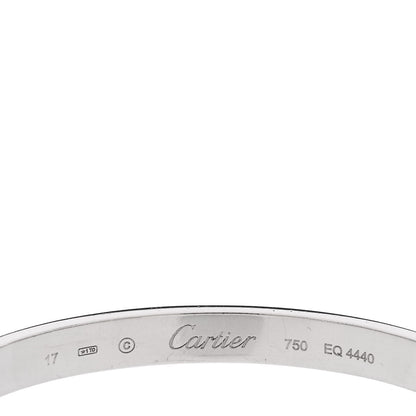 Cartier 18K White Gold LOVE Cuff Bracelet 17 3 of 4