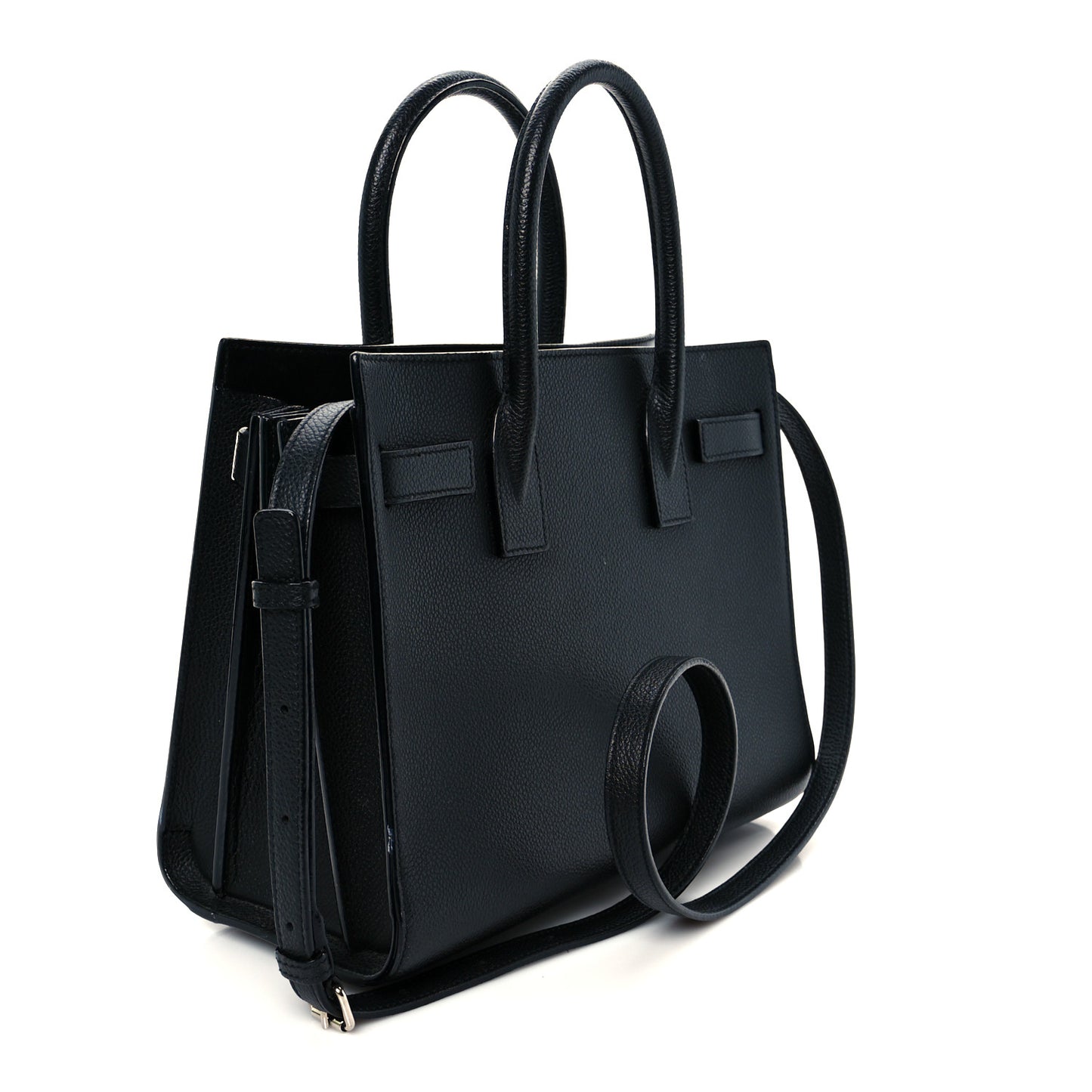 Grained Calfskin Baby Sac De Jour Black