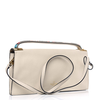 Valentino Garavani Pebbled Calfskin Beaded My Rockstud Clutch Ivory 2 of 6