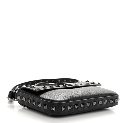 Valentino Garavani Grainy Calfskin Rockstud Crossbody Pouch Black 4 of 9
