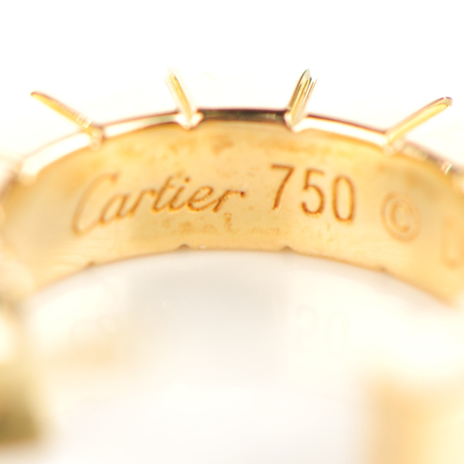 Cartier 18K Yellow Gold Laniere Hoop Earrings 5 of 9