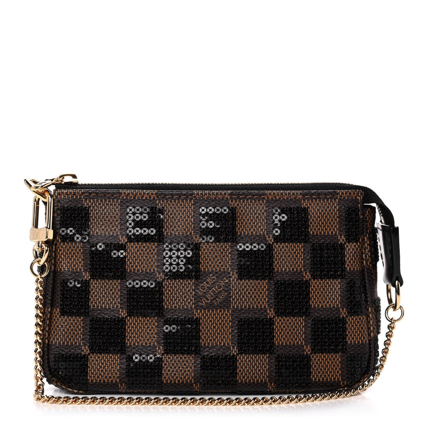 Damier Paillettes Mini Pochette Accessories Black
