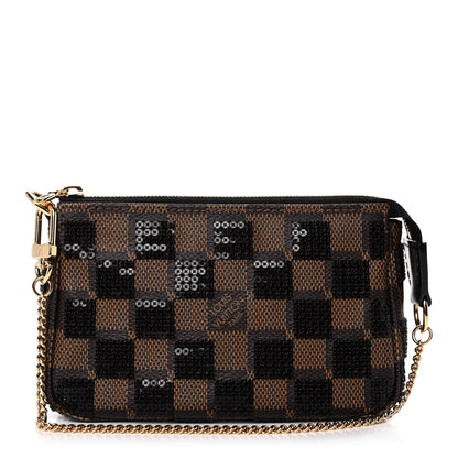 Louis Vuitton Damier Paillettes Mini Pochette Accessories Black 1 of 11