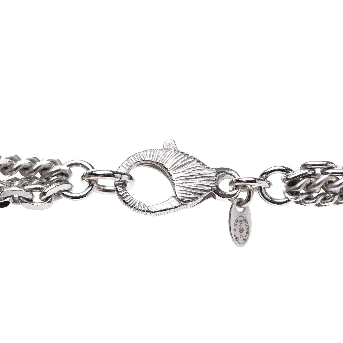 Crystal CC Multi Strand Chain Necklace Silver