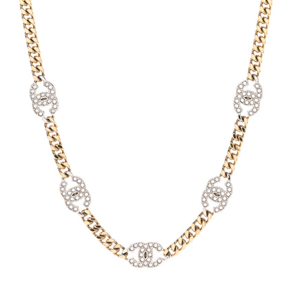 Chanel Crystal Chain CC Link Choker Gold Silver 1 of 6