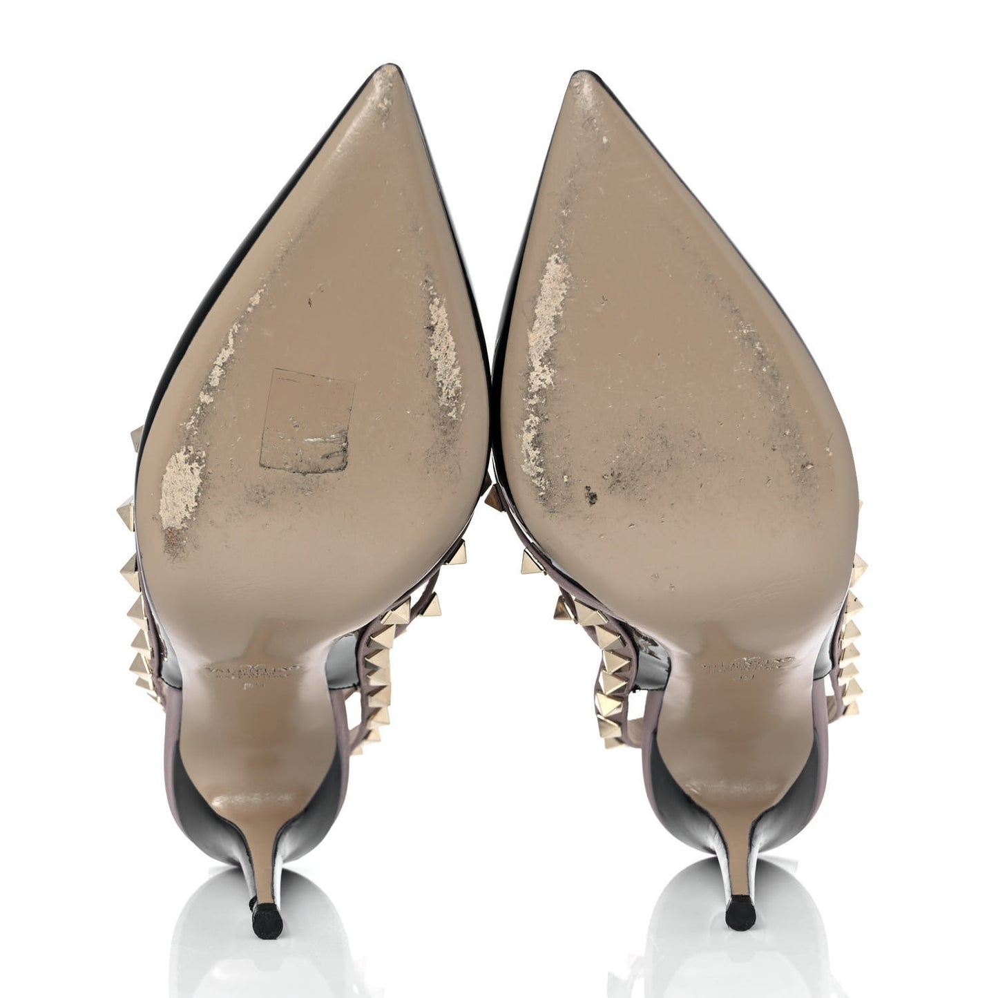 Patent Nappa Rockstud Ankle Strap 100mm Pumps 39 Black Poudre