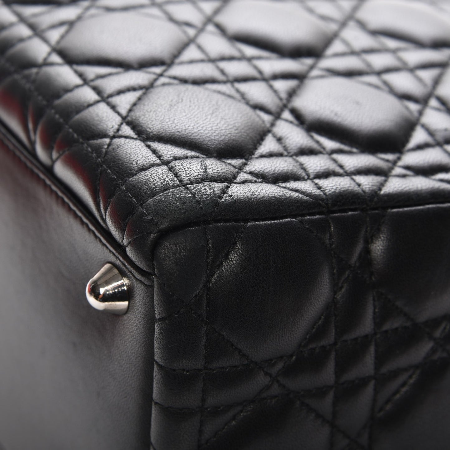 Lambskin Cannage Large Lady Dior Black