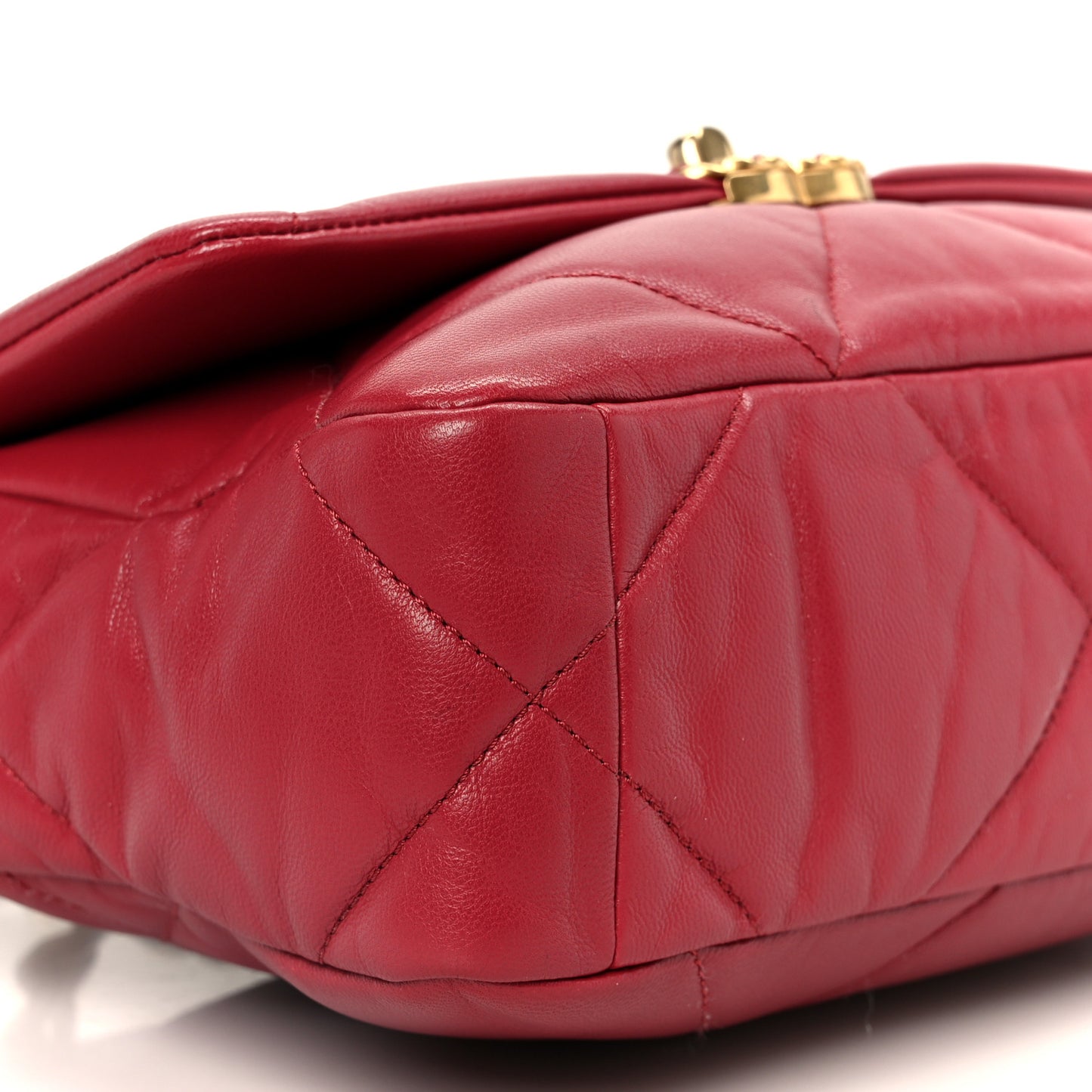 Goatskin Quilted Medium Chanel 19 Flap Red
