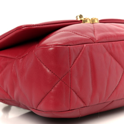 Chanel Goatskin Quilted Medium Chanel 19 Flap Red 9 of 10