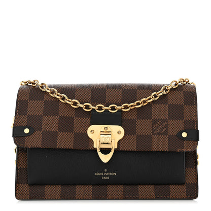 Louis Vuitton Damier Ebene Vavin Chain Wallet Black 1 of 10