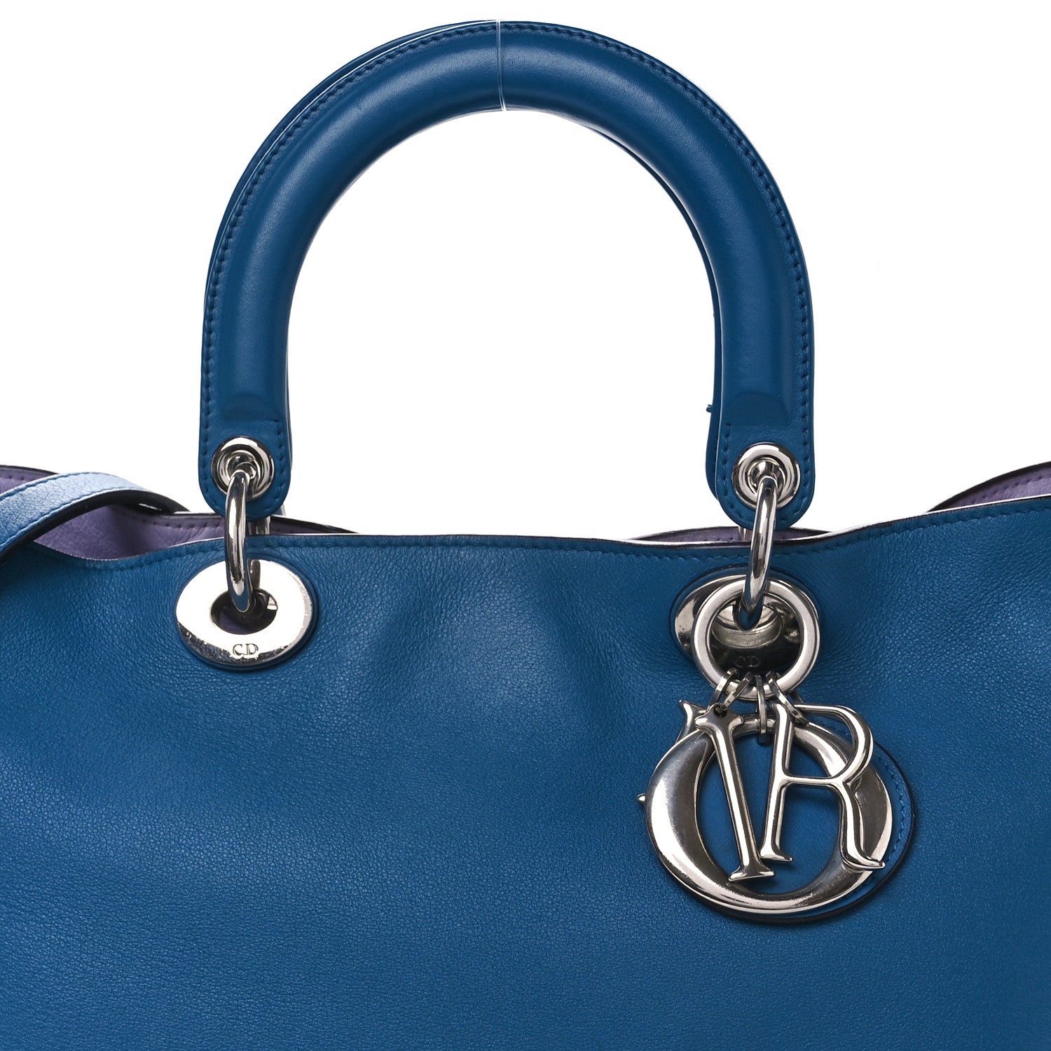 Christian Dior Bullcalf Large Diorissimo Tote Blue 9 of 11