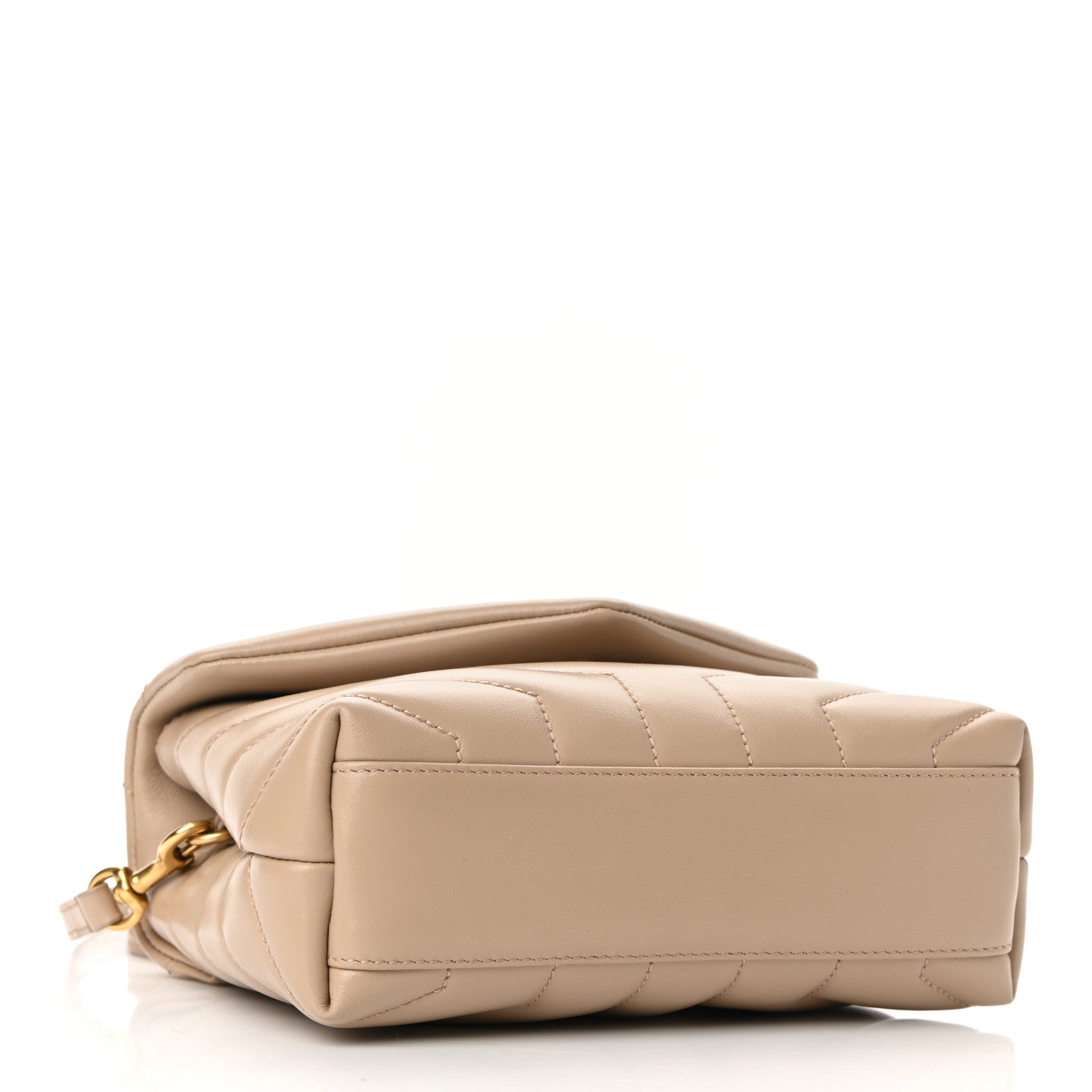 Saint Laurent Calfskin Y Quilted Monogram Toy Loulou Crossbody Bag Dark Beige 3 of 9