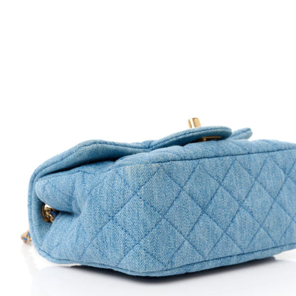 Chanel Denim Quilted Mini Pearl Crush Flap Blue 10 of 12