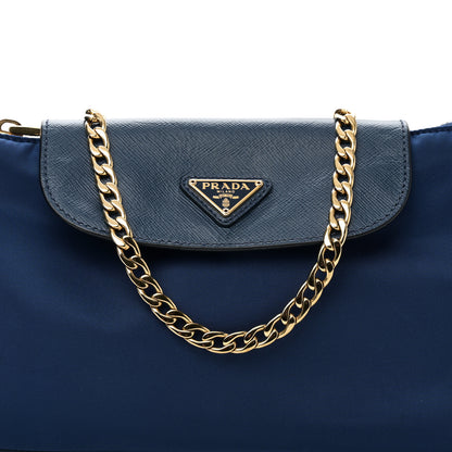 Prada Tessuto Nylon Saffiano Crossbody Bag Bluette 6 of 8