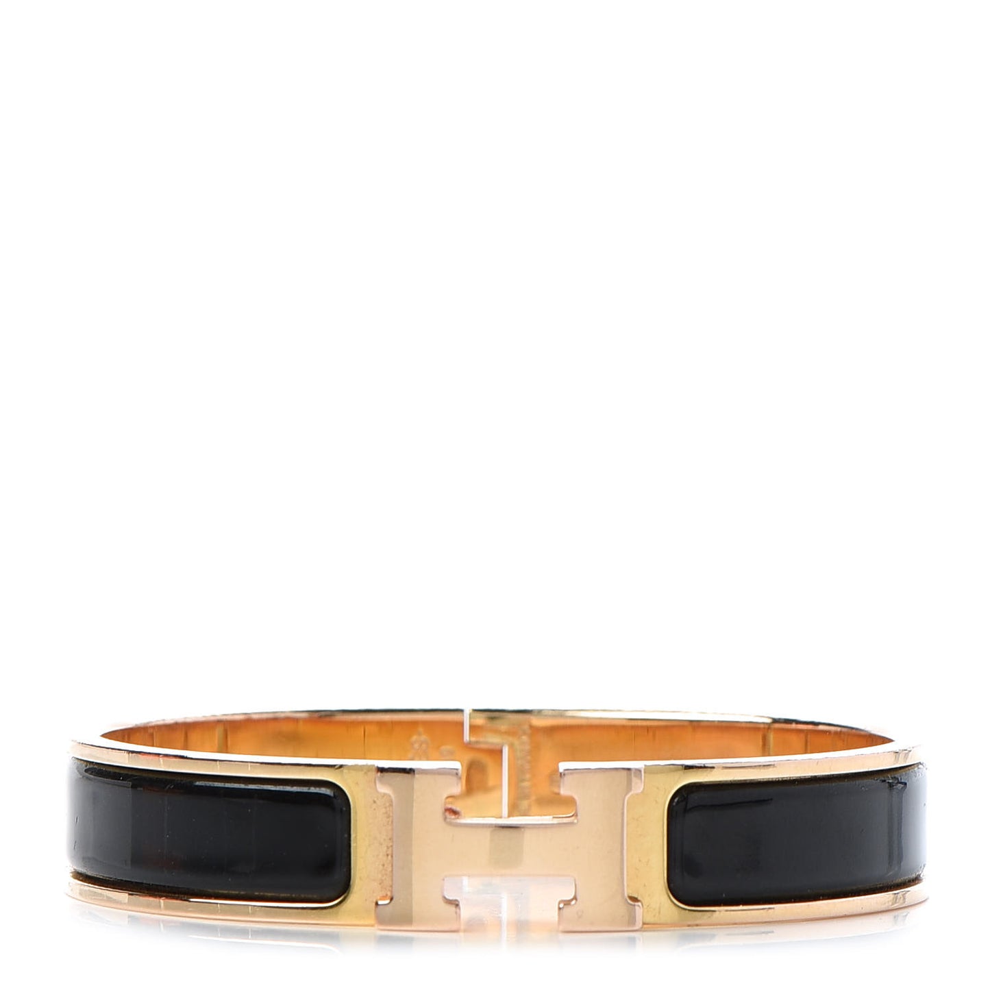 Enamel Narrow Clic Clac H Bracelet GM Black